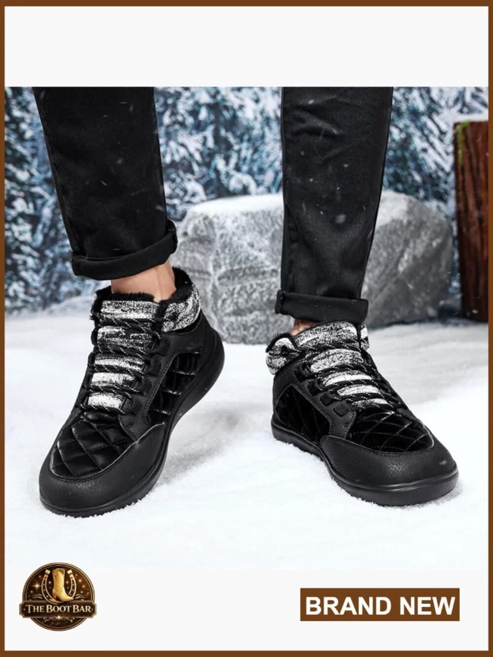 Wide Toe Box Snow Boots - Fur Lined Non Slip Ankle Booties